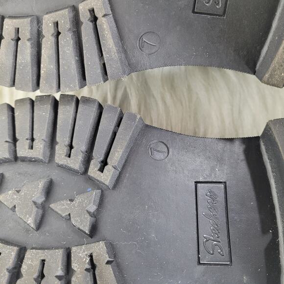 Skechers Black Faux Leather Memory Foam Chunky Loafers Womens Size 7 90s Retro - Picture 9 of 9